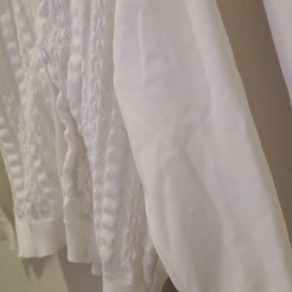 Vintage Woman's Sweater Cardigan Textured White Knit - Picture 5 of 10